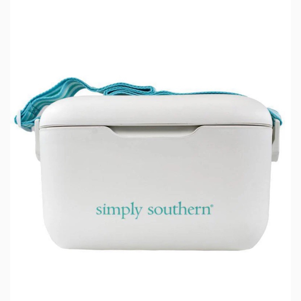 Simply Southern White Cooler with Blue Strap